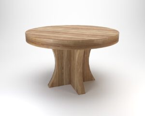 שולחן אוכל עגול רגל מרכזית