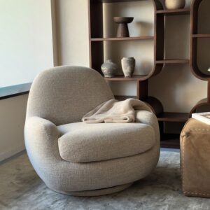 כורסא מסתובבת ליברטי בד מוקה