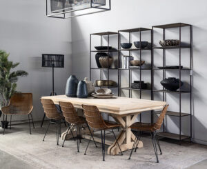 שולחן אבירים רגל איקס מתפצלת