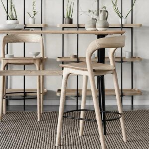 כסא בר עץ ג'ורדן טבעי