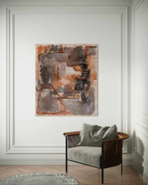 ציור מקורי: orange & grey in harmony